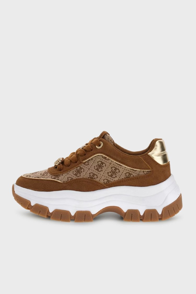 Guess Berrett Logolu Bağcıklı Sneaker FLPBT3FAL12 Kadın Ayakkabı FLPBT3 FAL12 BEIBR BEJ - Guess (1)