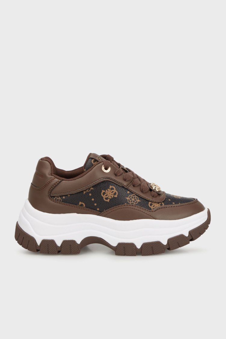 Guess Berrett2 4G Logolu Kalın Taban Sneaker FLFBRTPEL12 Kadın Ayakkabı FLFBRT PEL12 BROWN KAHVE-KREM - Guess