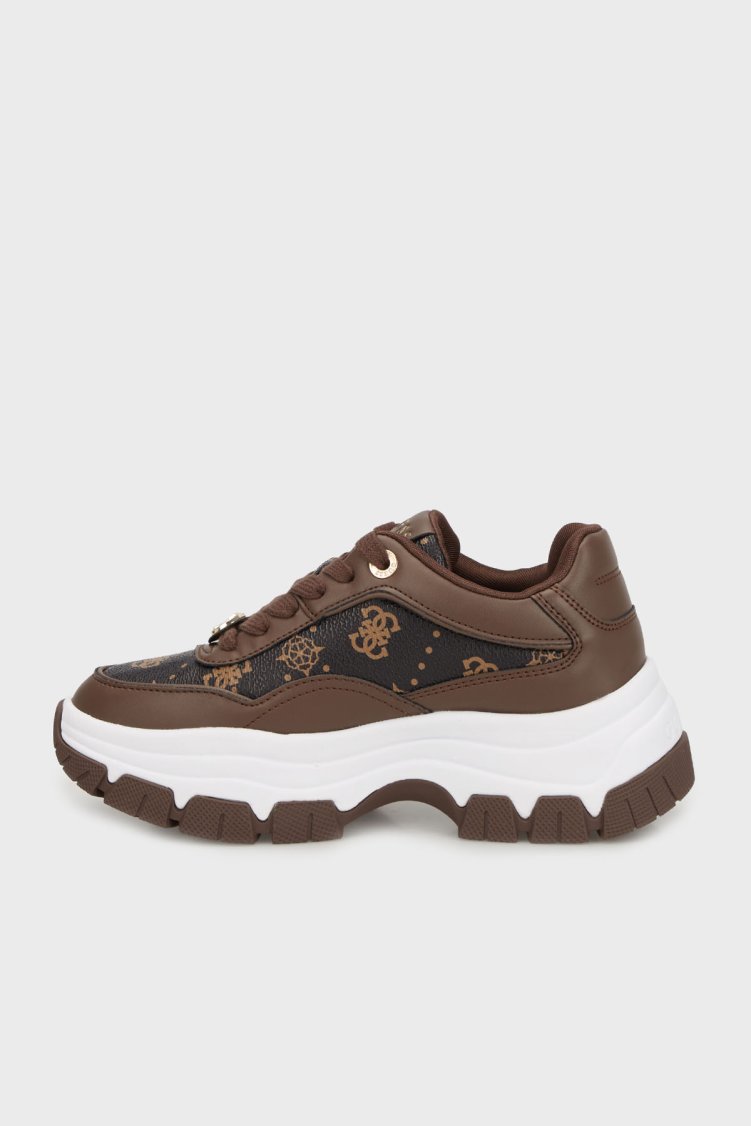 Guess Berrett2 4G Logolu Kalın Taban Sneaker FLFBRTPEL12 Kadın Ayakkabı FLFBRT PEL12 BROWN KAHVE-KREM - Guess (1)