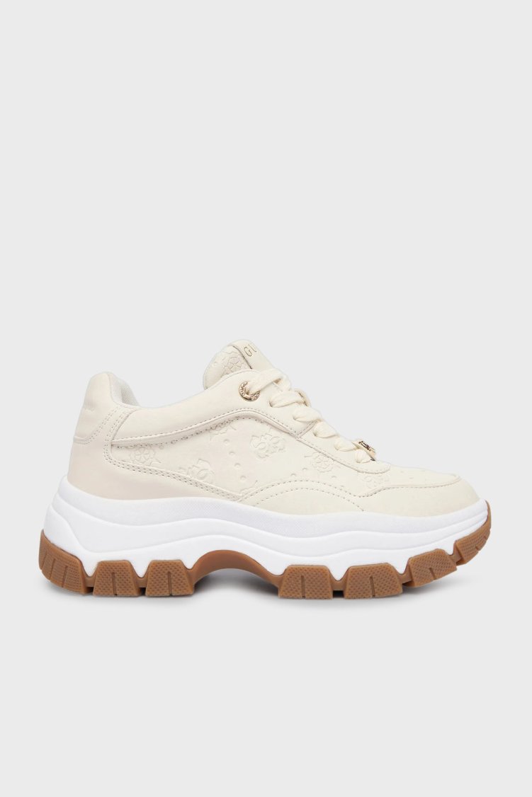 Guess Berrett2 4G Logolu Kalın Taban Sneaker FLFBRTPEL12 Kadın Ayakkabı FLFBRT PEL12 CREAM KREM - Guess