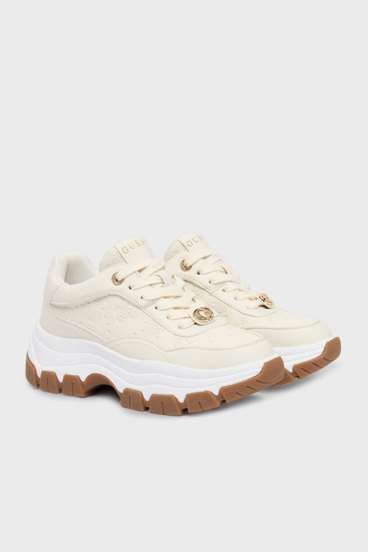 Guess Berrett2 4G Logolu Kalın Taban Sneaker FLFBRTPEL12 Kadın Ayakkabı FLFBRT PEL12 CREAM KREM - Guess (1)