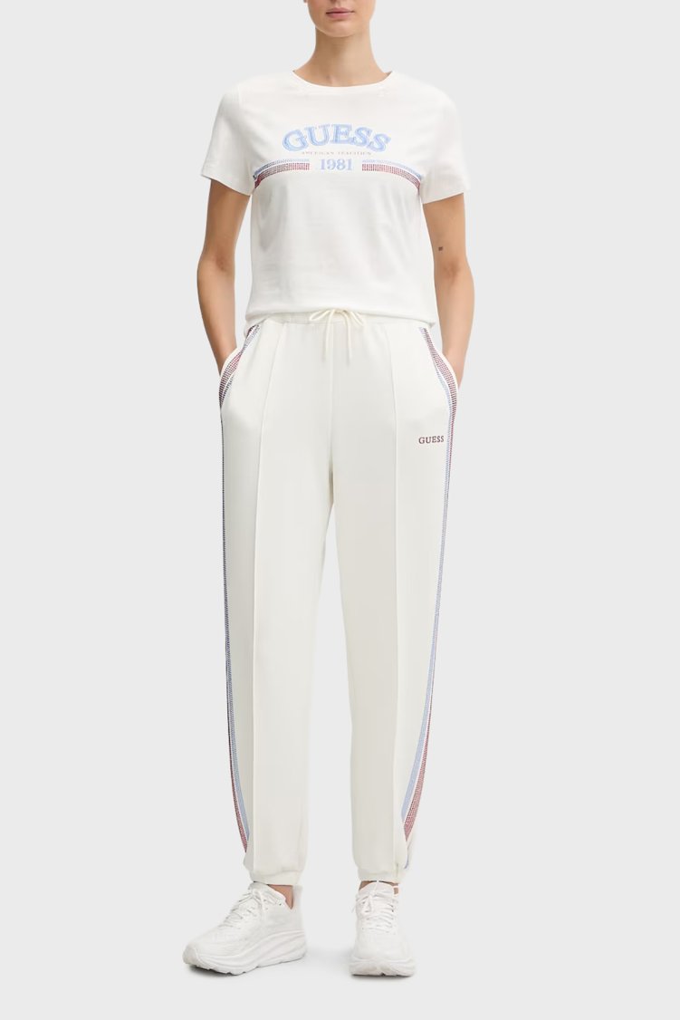 Guess Berthe Modal Karışımlı Regular Fit Lastikli Paça Jogger V6RB01KCAY2 Bayan Pantolon V6RB01 KCAY2 G018 BEYAZ - Guess (1)