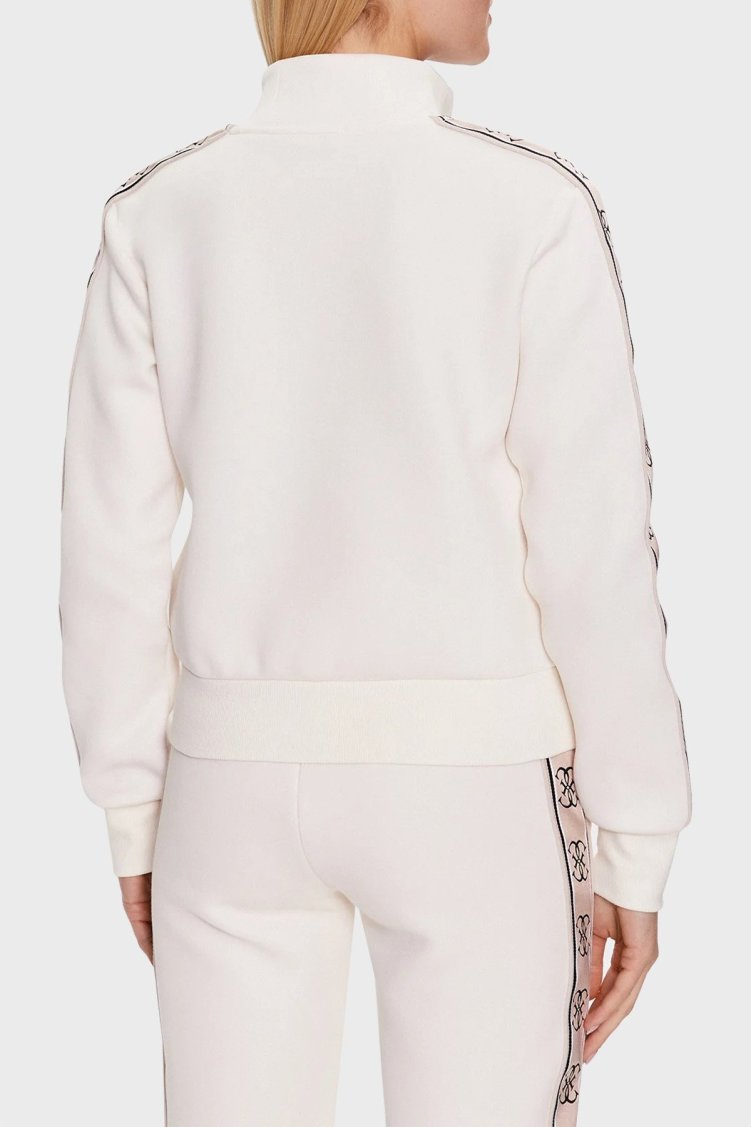 Guess Britney Regular Fit Dik Yaka Fermuarlı V2YQ16KB3P2 Kadın Sweat V2YQ16KB3P2 G6K5 Ekru - Guess (1)