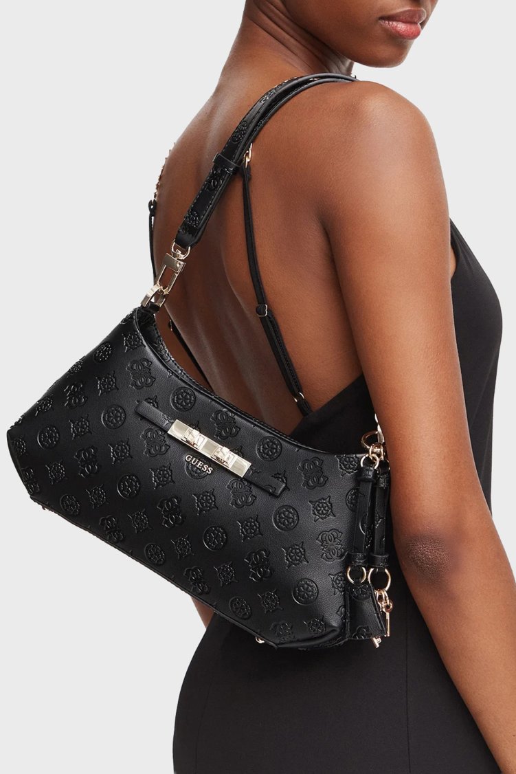 Guess Carmella 4G Logolu Omuz Askılı HWPD2225180 Kadın Çanta HWPD22 25180 BLO Siyah - Guess (1)