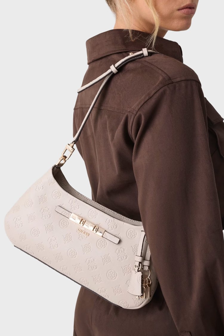 Guess Carmella 4G Logolu Omuz Askılı HWPD2225180 Kadın Çanta HWPD22 25180 BNN Krem - Guess (1)