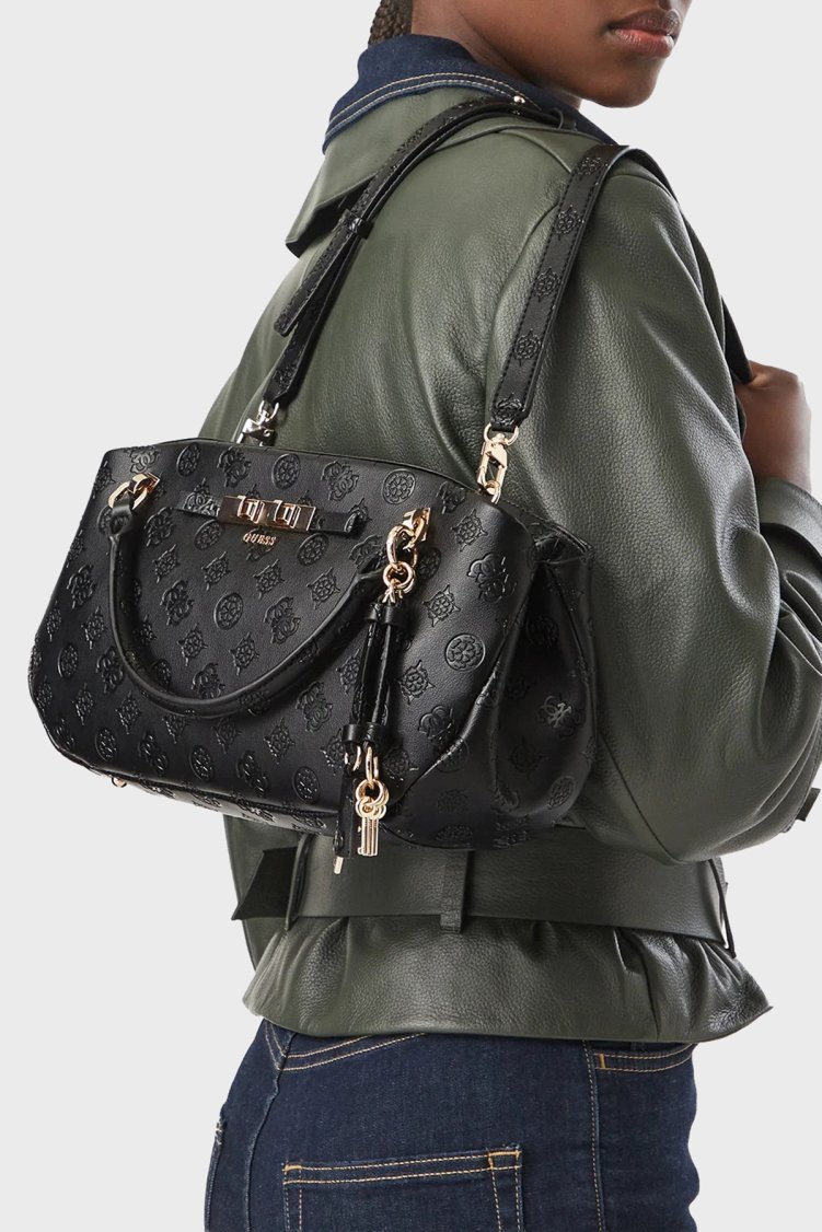 Guess Carmella Logolu Çıkarılabilir Askılı HWPD2225050 Kadın Çanta HWPD22 25050 BLO Siyah - Guess