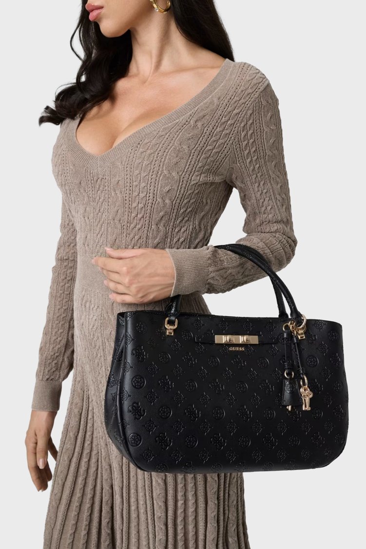 Guess Carmella Logolu Çıkarılabilir Askılı HWPD2225060 Kadın Çanta HWPD22 25060 BLO Siyah - Guess (1)