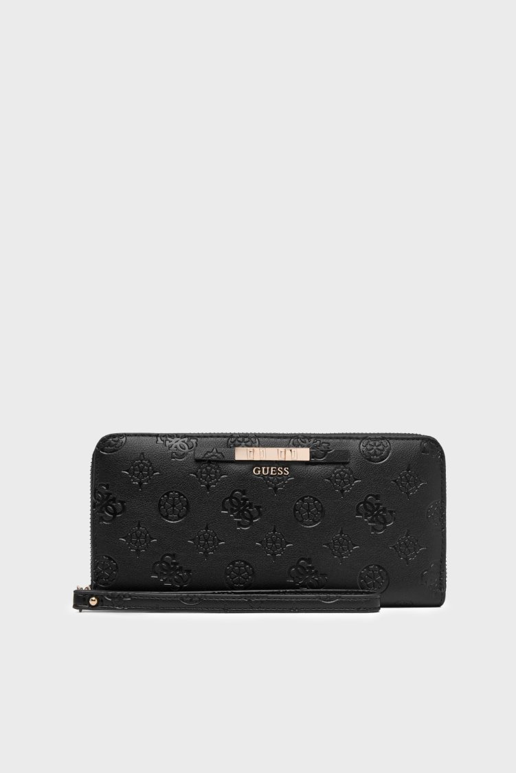 Guess Carmella Logolu Fermuarlı SWPD2225146 Kadın Cüzdan SWPD22 25146 BLO Siyah - Guess