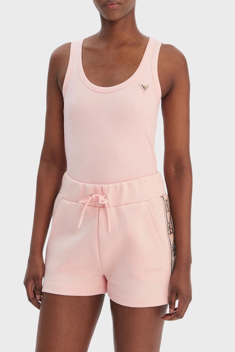 Guess Colette Fitilli Kalın Askılı Regular Fit Yuvarlak Yaka V4YP06K8RT2 Bayan Top V4YP06 K8RT2 G67B PEMBE - Guess