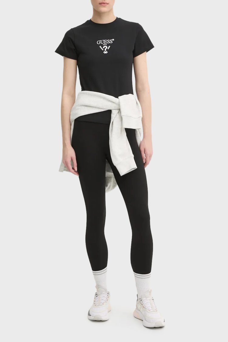 Guess Colette Pamuklu Slim Fit Logolu Bisiklet Yaka V4YI21KCDH1 Bayan T Shirt V4YI21 KCDH1 FJ8N SİYAH - Guess (1)