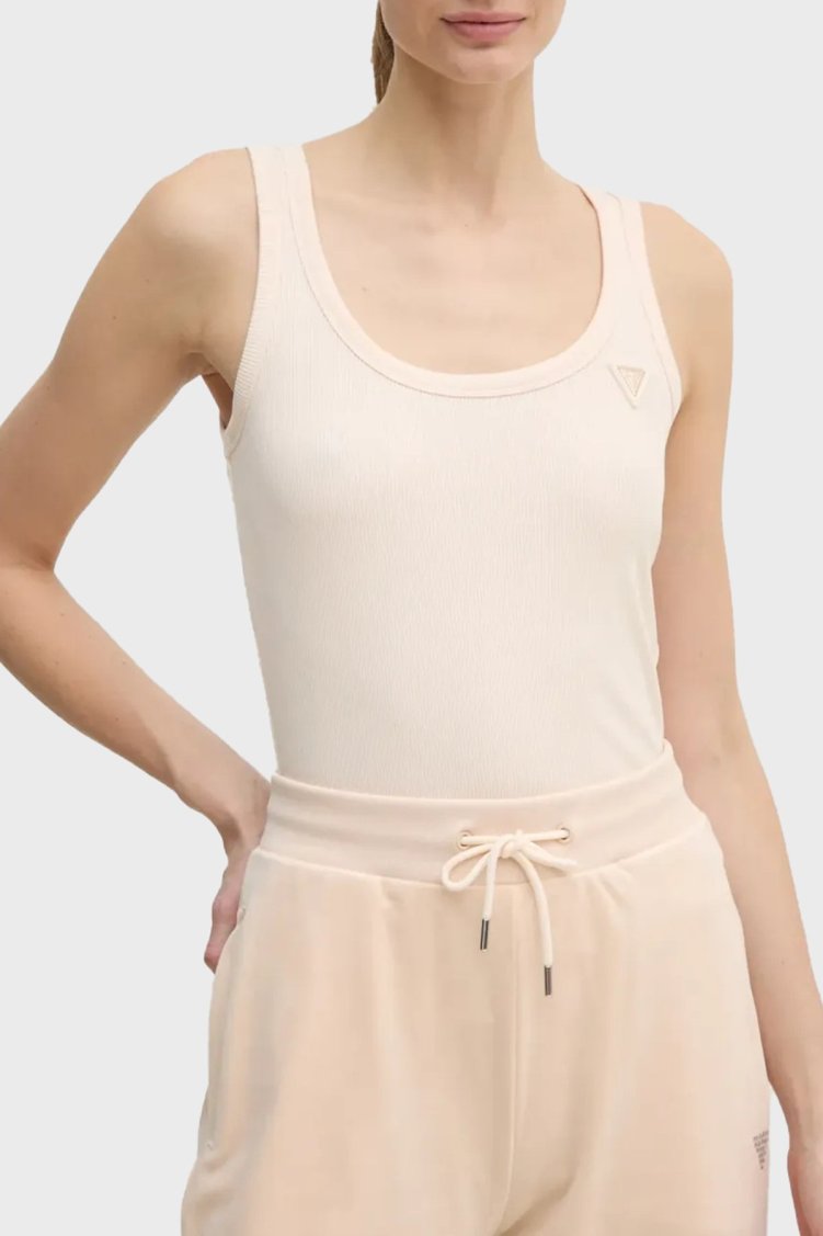 Guess Colettte Fitilli Kalın Askılı Regular Fit Yuvarlak Yaka V4YP06K8RT2 Kadın Top V4YP06 K8RT2 G6K5 EKRU - Guess