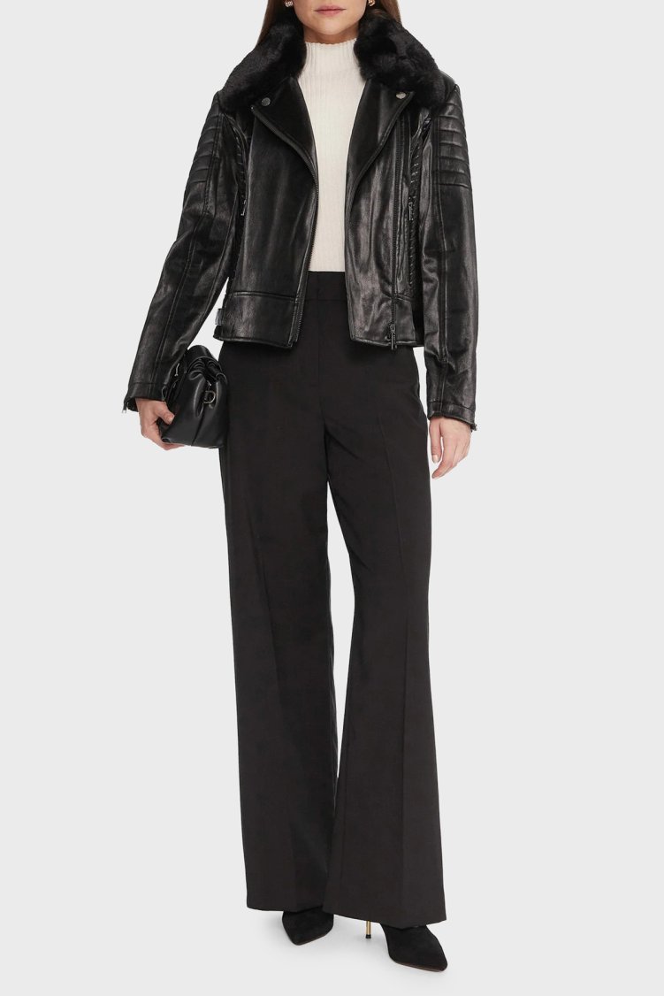 Guess Darcey Kapitoneli Regular Fit Çıkarılabilir Peluş Yaka Fermuarlı W5BL35W2820 Bayan Ceket W5BL35 W2820 JBLK SİYAH - Guess (1)
