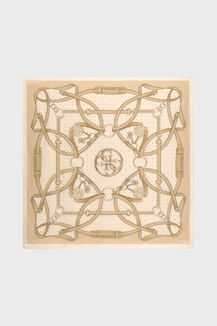Guess Desenli 120 x 120 cm AW5679POL03 Kadın Eşarp AW5679 POL03 BON Taş - Guess