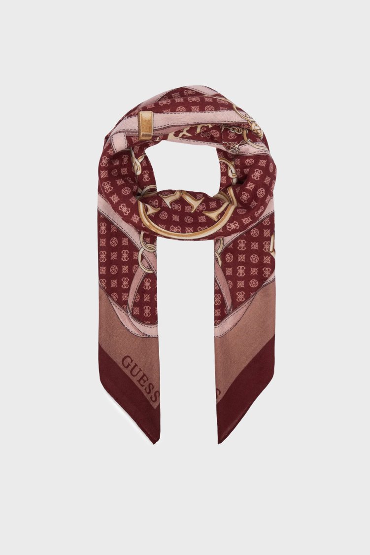 Guess Desenli 120 x 120 cm AW5679POL03 Kadın Eşarp AW5679 POL03 BUR Bordo - Guess (1)