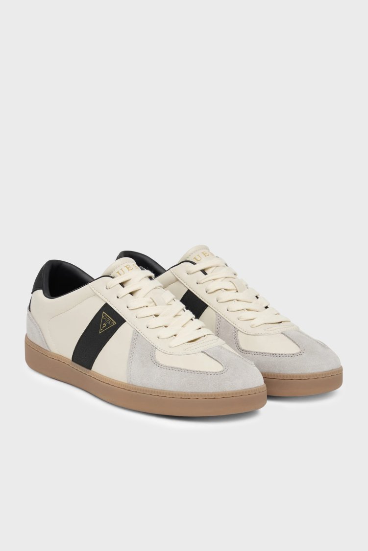 Guess Dravos Logolu Süet Detaylı Sneaker FMFDRAELL12 Erkek Ayakkabı FMFDRA ELL12 WHIBE Beyaz-bej - Guess (1)