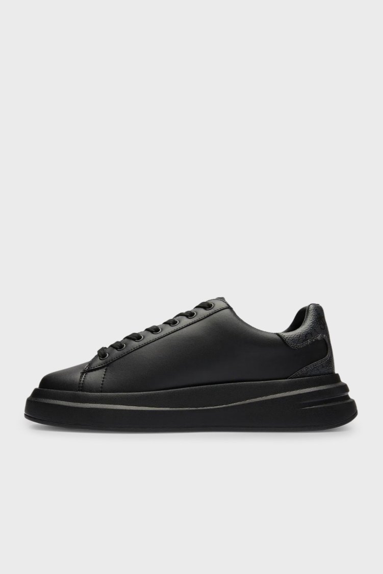 Guess Elba Deri Logolu Sneaker FMPVIBLEA12 Erkek Ayakkabı FMPVIB LEA12 BLACK SİYAH - Guess (1)