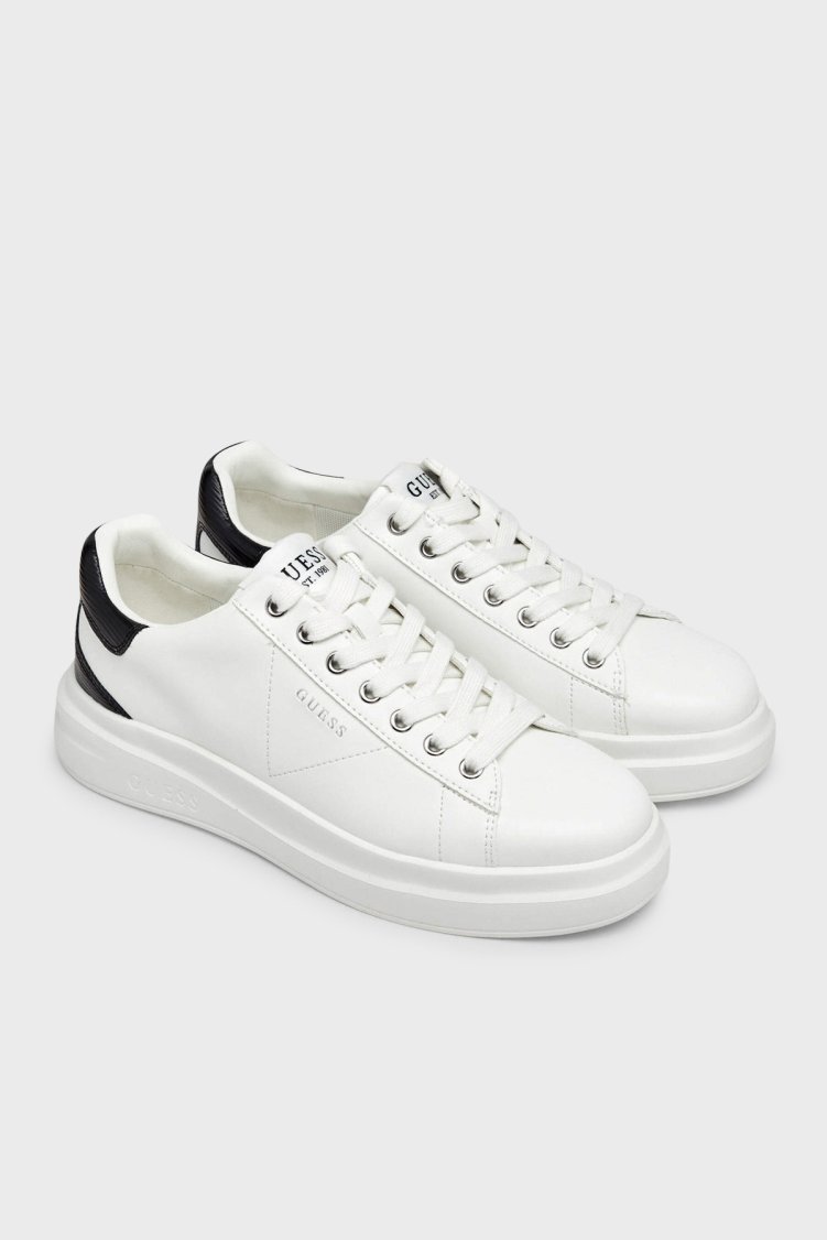 Guess Elba Deri Logolu Sneaker FMTEL4LEA12 Erkek Ayakkabı FMTEL4 LEA12 WHITE Beyaz - Guess (1)