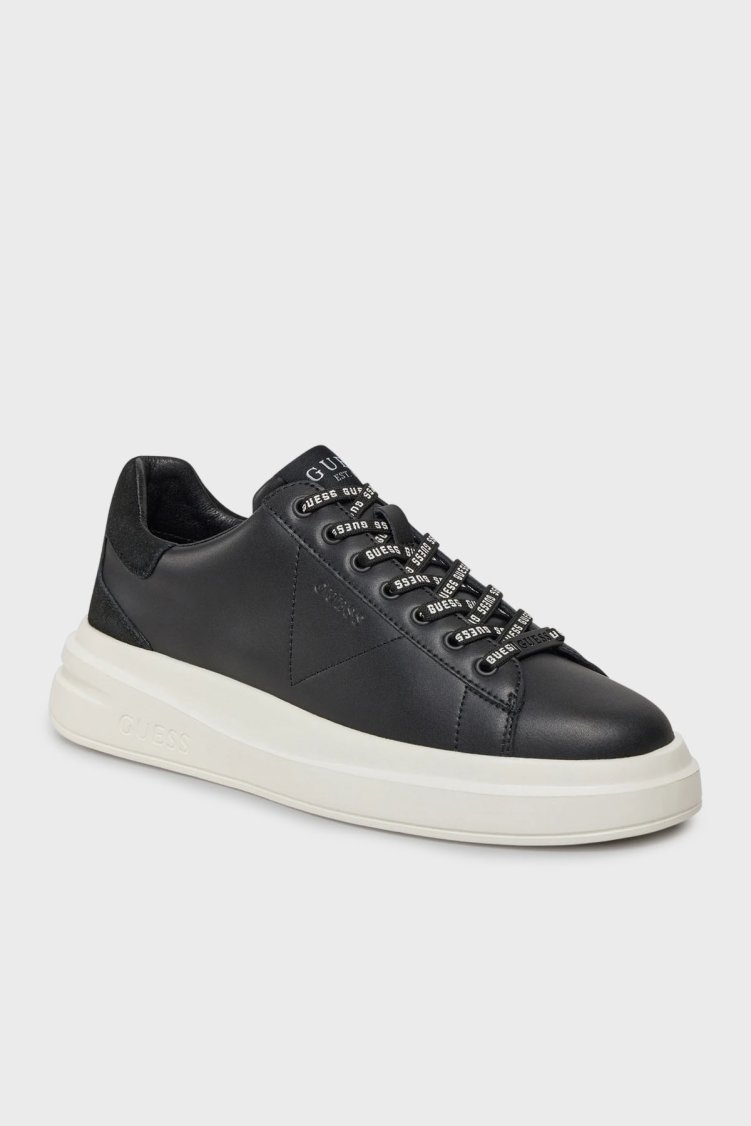Guess Elba Logolu Kalın Tabanlı Sneaker FMPVIBSUE12 Erkek Ayakkabı FMPVIB SUE12 BLACK SİYAH - Guess (1)