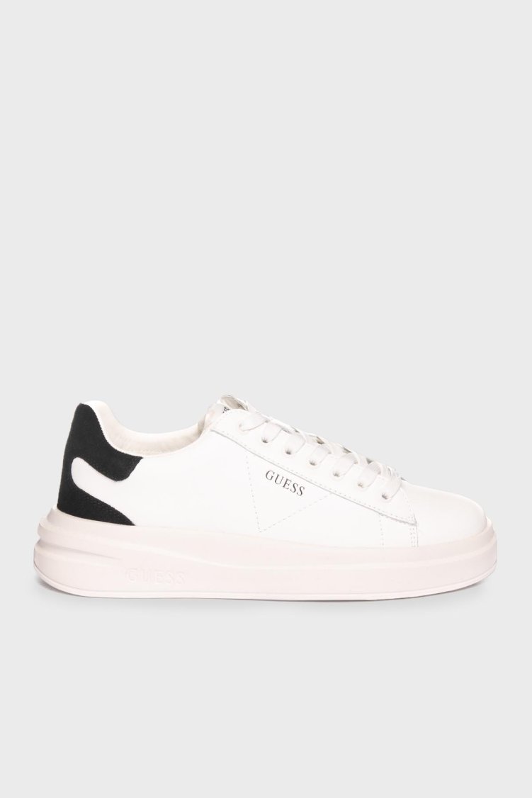Guess Elbina Hakiki Deri Sneaker FLJELBLEA12 Kadın Ayakkabı FLJELB LEA12 WHBLK SİYAH-BEYAZ - Guess
