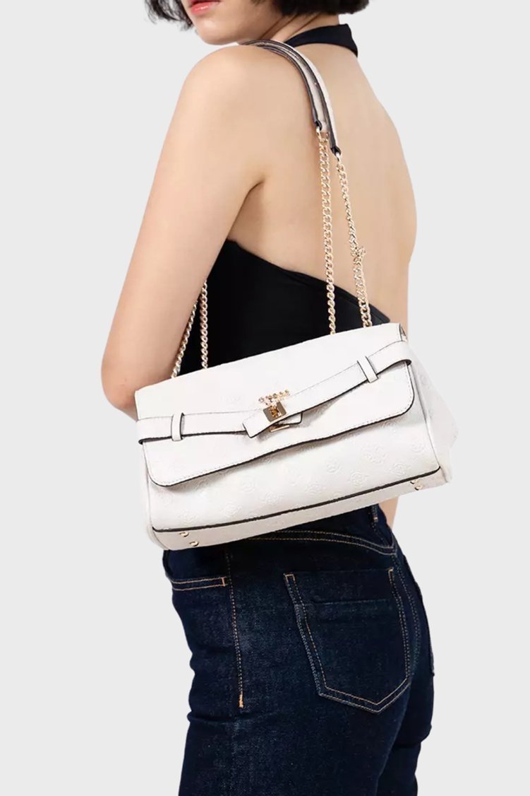 Guess Ella Logolu Zincir Askılı HWPD9746210 Kadın Çanta HWPD97 46210 STL Ekru - Guess (1)