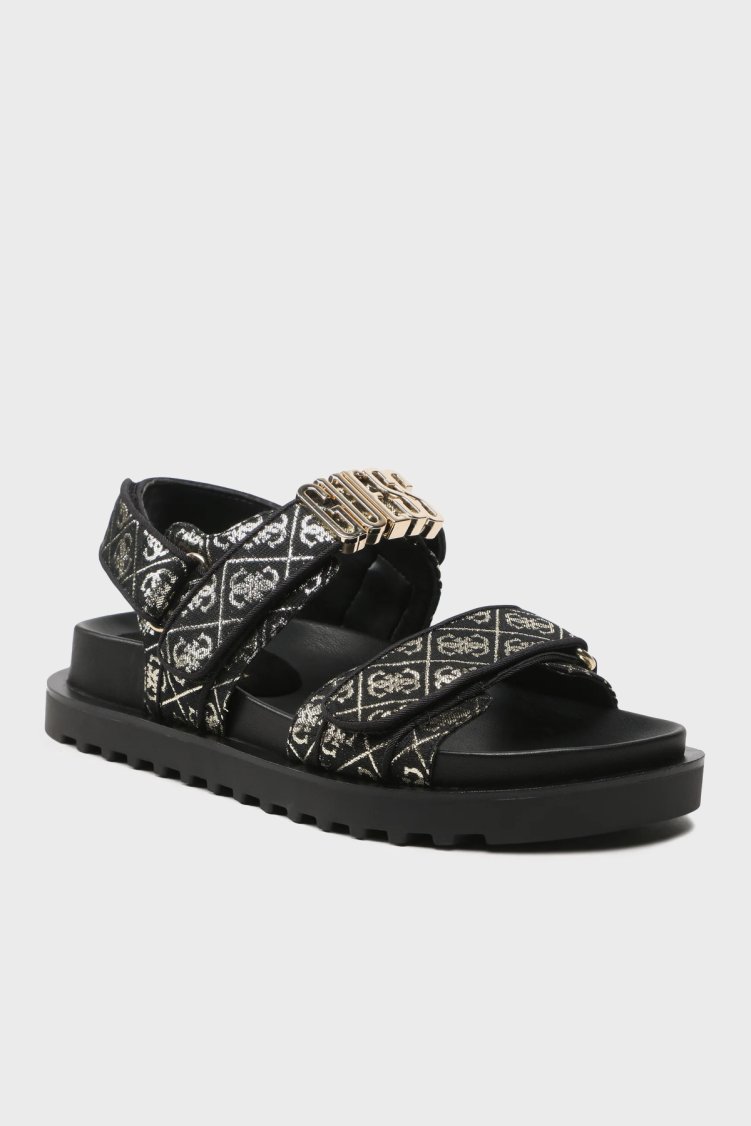 Guess Fabelis Logolu FL6FBSFAL03 Kadın Sandalet FL6FBS FAL03 BLKPL SİYAH-GOLD - Guess