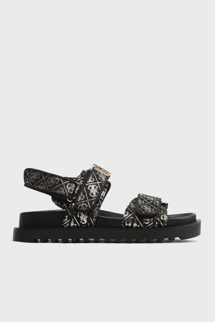 Guess Fabelis Logolu FL6FBSFAL03 Kadın Sandalet FL6FBS FAL03 BLKPL SİYAH-GOLD - Guess (1)