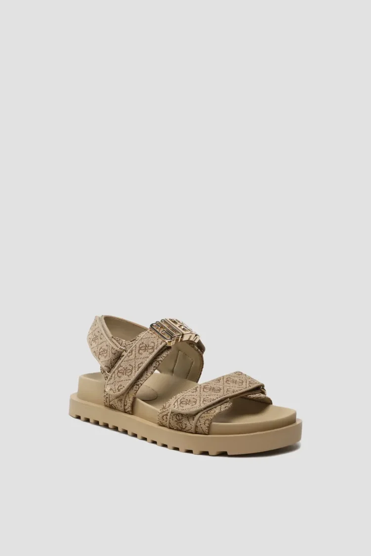 Guess Fabelis2 Logolu Cırtlı Kadın Sandalet FL6FB2 FAL03 BEIBR BEJ - Guess (1)