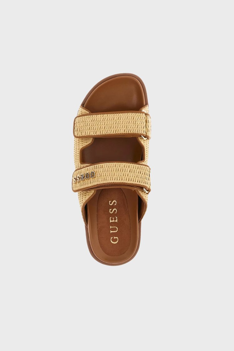 Guess Fadeliza Çift Bantlı Logolu FLJFDEFAP19 Kadın Terlik FLJFDE FAP19 TAN BEJ - Guess