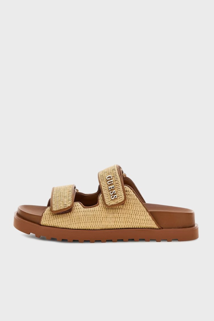 Guess Fadeliza Çift Bantlı Logolu FLJFDEFAP19 Kadın Terlik FLJFDE FAP19 TAN BEJ - Guess (1)