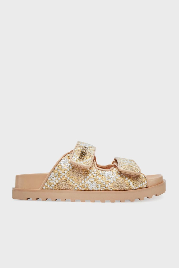 Guess Fadelizz Logolu Cırtlı Terklik FLJFZZFAB19 Kadın Terlik FLJFZZ FAB19 CREAM KREM - Guess