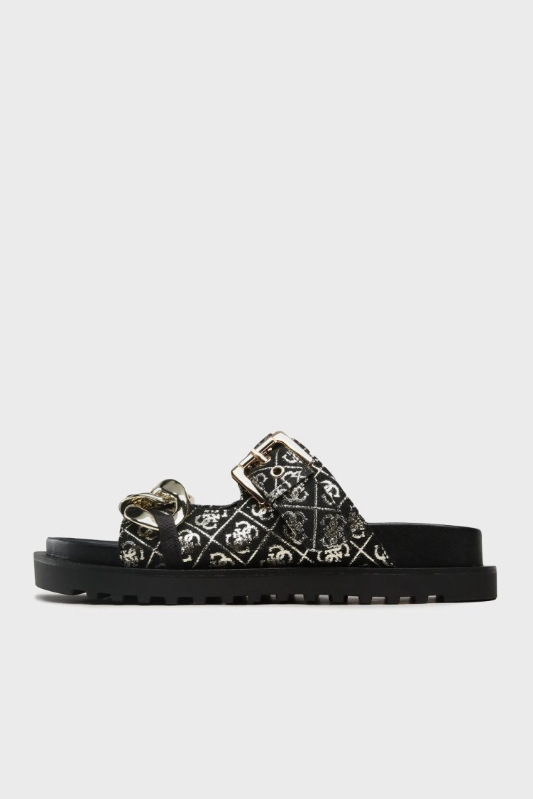 Guess Fatema Logolu FL6FATFAL03 Kadın Terlik FL6FAT FAL03 BLKPL SİYAH-GOLD - Guess (1)