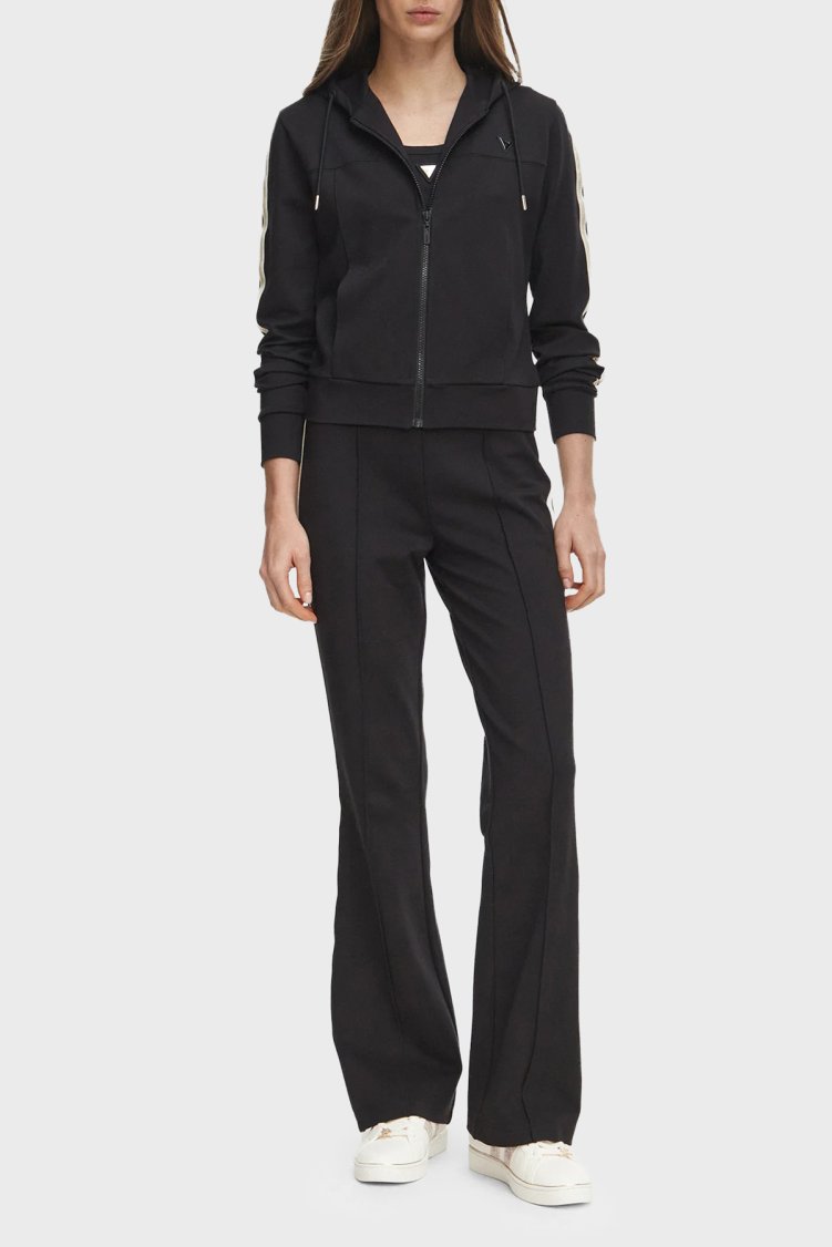 Guess Fausta Slim Fit Kapüşonlu Yaka Fermuarlı V6BQ02K6254 Kadın Sweat V6BQ02 K6254 JBLK Siyah - Guess (1)