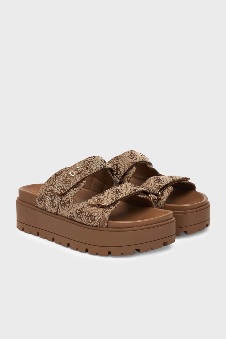 Guess Faxon 4G Logolu Kalın Taban Kadın Sandalet FLJF2X FAL03 BEIBR BEJ - Guess (1)