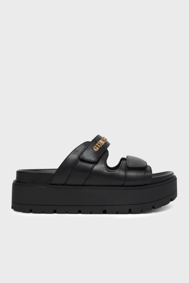 Guess Faxon Logolu Kalın Taban FLJFAXELE03 Kadın Sandalet FLJFAX ELE03 BLACK SİYAH - Guess