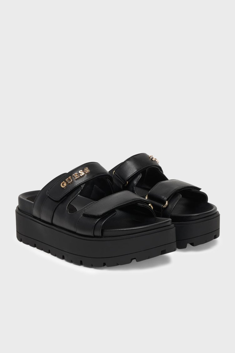 Guess Faxon Logolu Kalın Taban FLJFAXELE03 Kadın Sandalet FLJFAX ELE03 BLACK SİYAH - Guess (1)