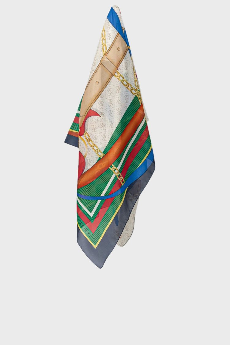 Guess Foulard Renk Bloklu % 100 İpek 53 x 53 cm AW5270SIL12 Bayan Şal AW5270 SIL12 NML MİNT - Guess