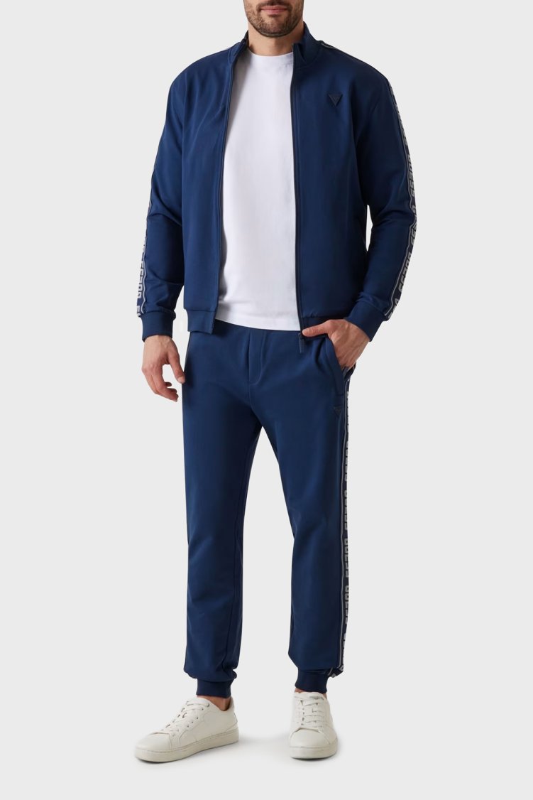 Guess Full Zip Pamuklu Regular Fit Dik Yaka Fermuarlı Z2YQ12K6ZS1 Erkek Sweat Z2YQ12 K6ZS1 G7R1 MAVİ - Guess (1)