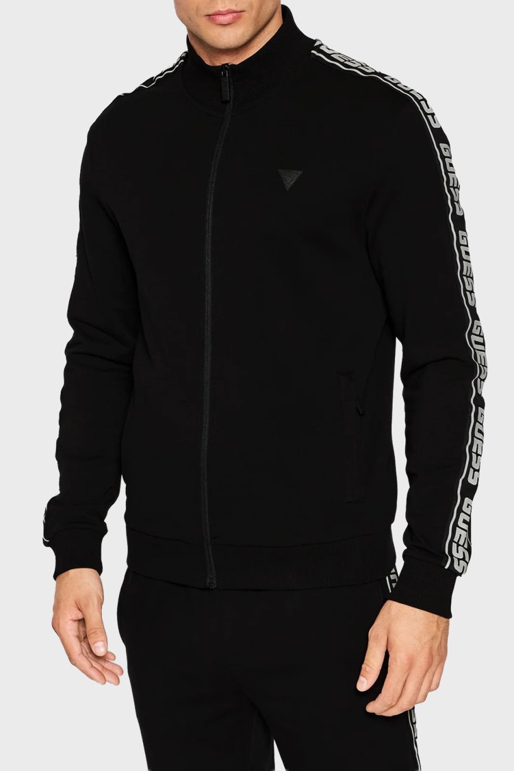 Guess Full Zip Pamuklu Regular Fit Dik Yaka Fermuarlı Z2YQ12K6ZS1 Erkek Sweat Z2YQ12 K6ZS1 JBLK SİYAH - Guess