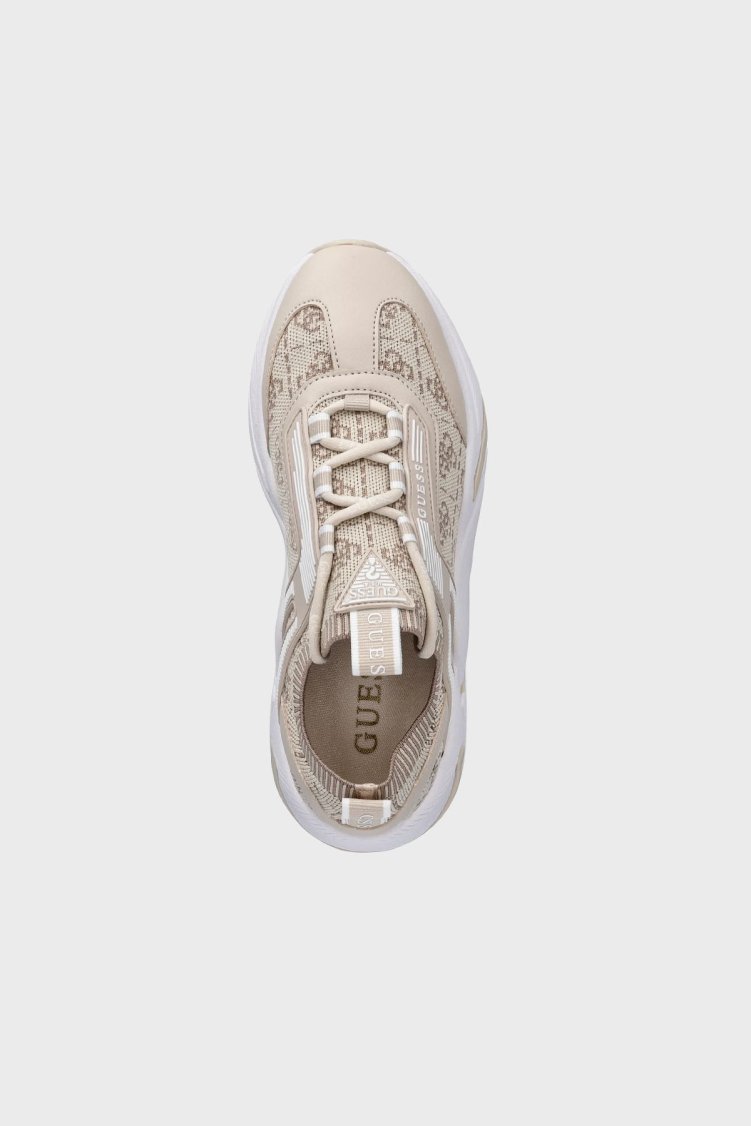 Guess Genga Logolu Bağcıklı Sneaker FLPGENFAM12 Kadın Ayakkabı FLPGEN FAM12 MULTI KUM BEJİ - Guess (1)