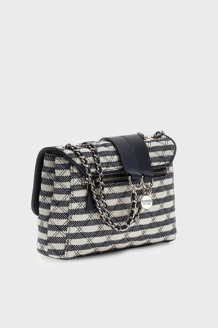 Guess Giully Logolu Zincir Askılı sı HWAG9673200 Bayan Çanta HWAG96 73200 NML LACİVERT BEYAZ - Guess (1)