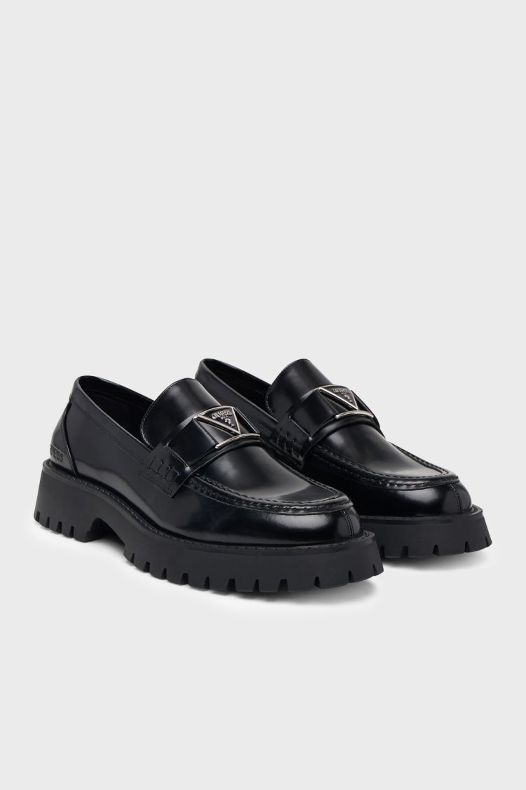 Guess Gorizia 4G Logolu Loafer FMFGORLEA14 Erkek Ayakkabı FMFGOR LEA14 BLACK Siyah - Guess (1)