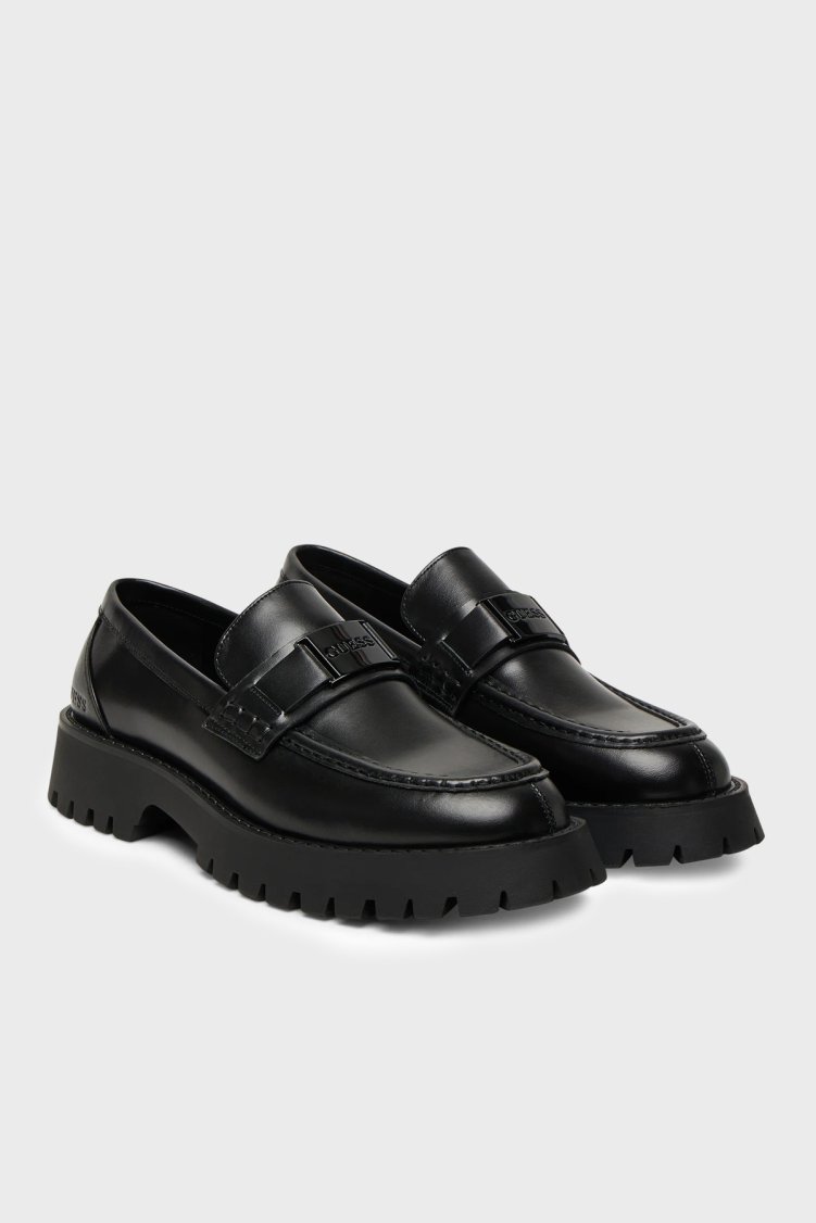 Guess Gorizia Deri Logolu Makosen FMTGORLEA14 Erkek Ayakkabı FMTGOR LEA14 BLACK Siyah - Guess (1)