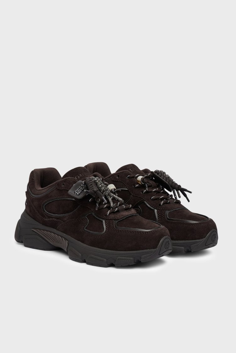 Guess Irrina Logolu Süet Sneaker FLFIRRSUE12 Kadın Ayakkabı FLFIRR SUE12 BROBR Kahve - Guess (1)