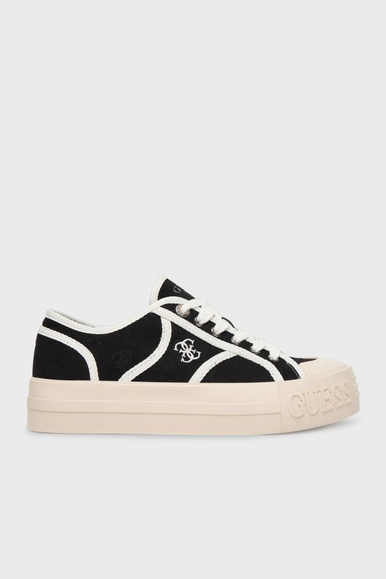 Guess Issah Logolu Bağcıklı Sneaker FLPISSFAL12 Kadın Ayakkabı FLPISS FAL12 BLACK SİYAH - Guess