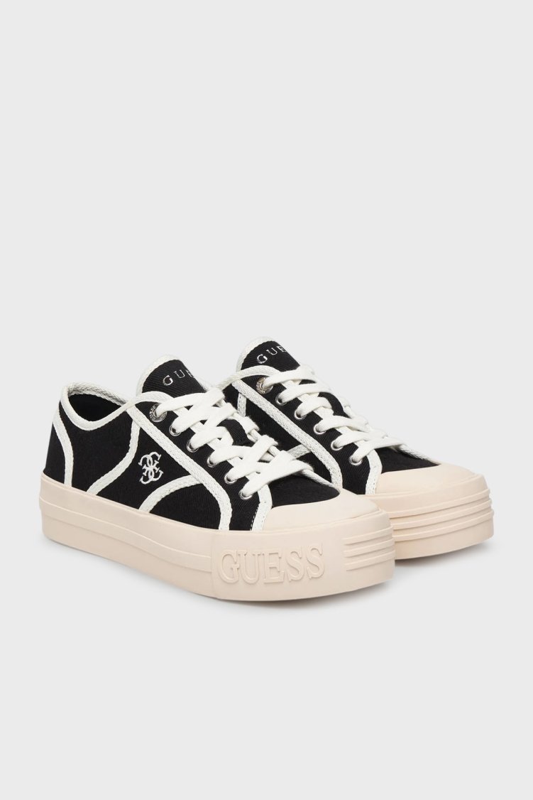 Guess Issah Logolu Bağcıklı Sneaker FLPISSFAL12 Kadın Ayakkabı FLPISS FAL12 BLACK SİYAH - Guess (1)