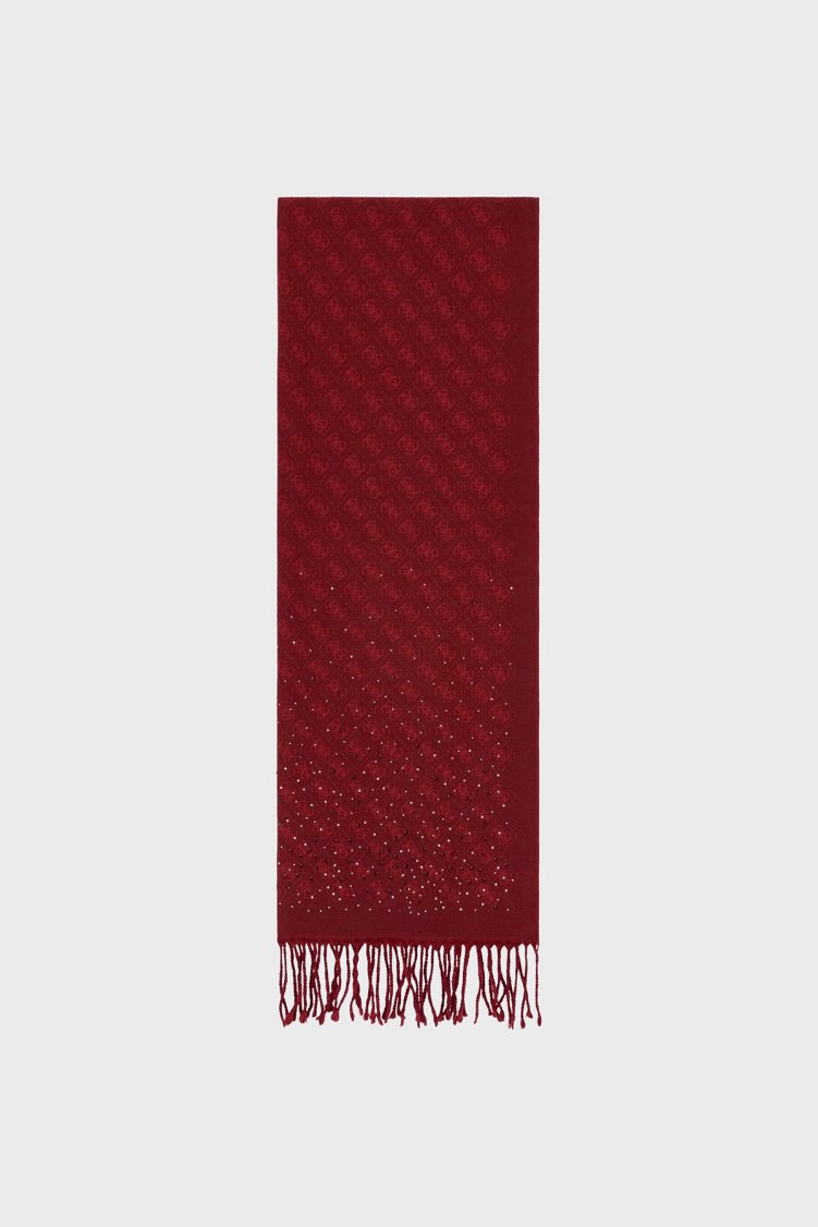 Guess Jewels Logolu 65 x 180 cm AW5658POL03 Kadın Şal AW5658 POL03 BUR Bordo - Guess