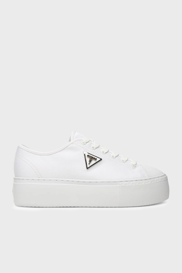 Guess Joezi Logolu Kalın Tabanlı Sneaker FLJJZ3FAB12 Kadın Ayakkabı FLJJZ3 FAB12 WHITE BEYAZ - Guess