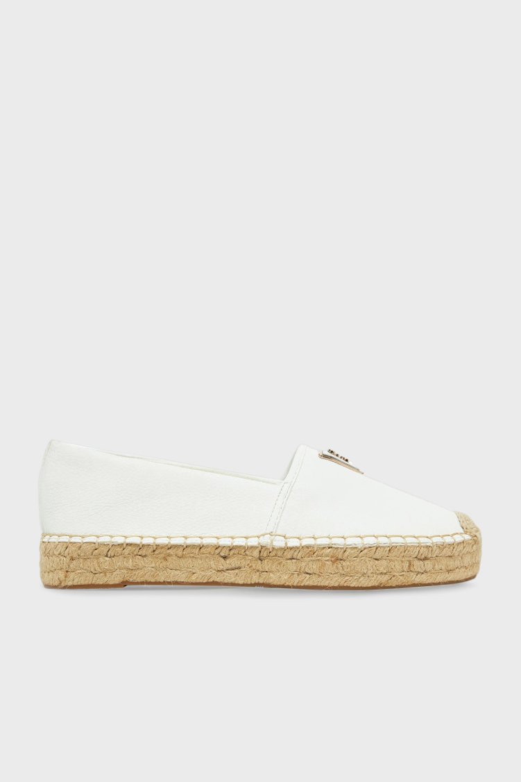 Guess Jolandy Logolu Hasır Tabanlı FLJLNDLEA14 Kadın Espadril FLJLND LEA14 WHITE BEYAZ - Guess