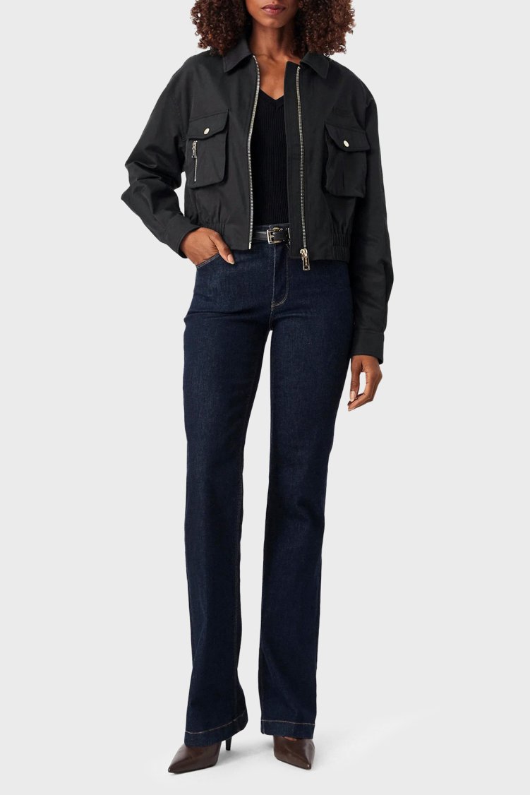Guess Juliane Pamuklu Regular Fit Crop Ceket W6YL20W2910 Kadın Mont W6YL20 W2910 JBLK Siyah - Guess (1)
