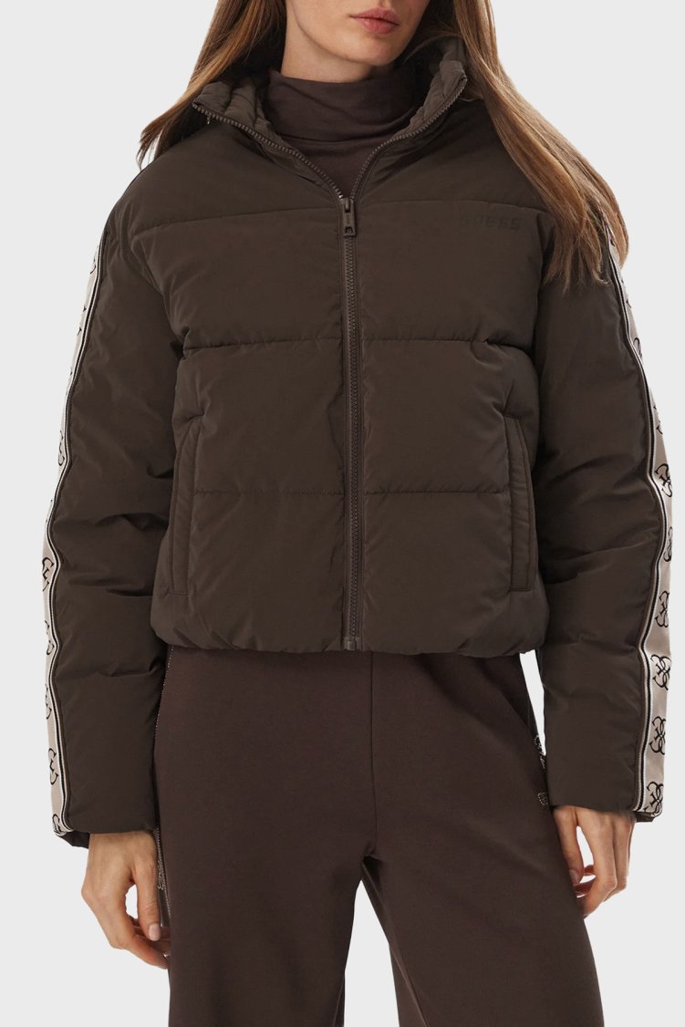 Guess Kapitoneli Logolu Regular Fit Dik Yaka Şişme V5BL11WGYC2 Kadın Mont V5BL11 WGYC2 G1EA Kahve - Guess